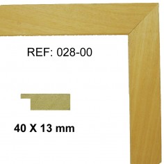 Natural wood moulding 40x13 mm