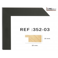 Black wood moulding 32x15 mm