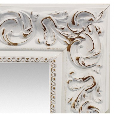 Wall mirror White with wood trim,...