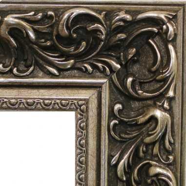 Wall mirror Silver with wood trim,...