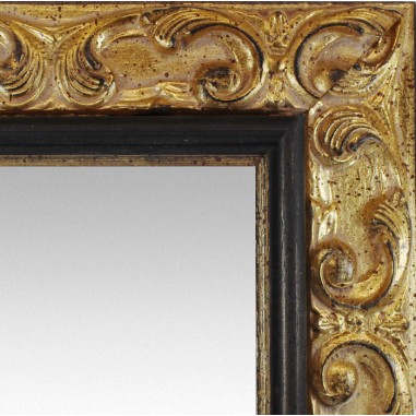 Wall mirror Gold and Black with wood...