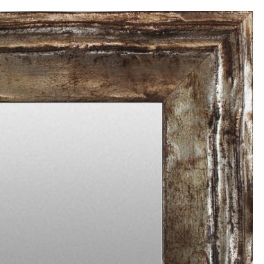 Wall mirror Silver with wood trim,...