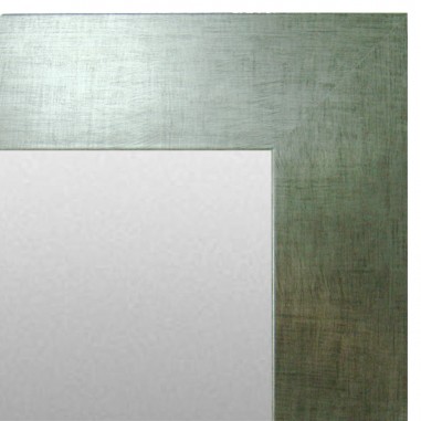 Wall mirror Silver with wood trim...