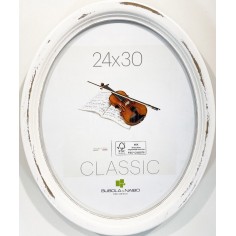 Oval White photo frame