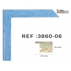 Pickled Blue wood moulding...