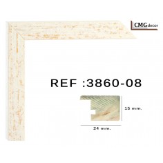 Pickled white wood moulding...