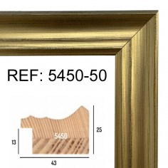 Gold wood moulding 43 x 25 mm
