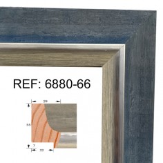 Moldura Plata y Azul 55 x...