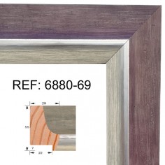 Moldura Plata y Roja 55 x...