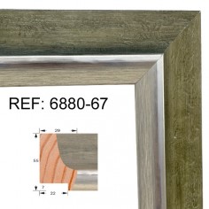 Moldura Plata y Verde 55 x...