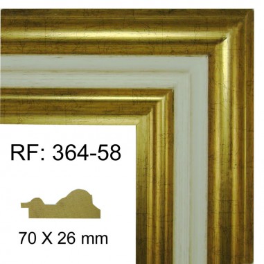 Moldura Oro y Blanco 70x25 mm