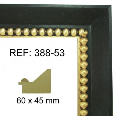 Moldura Negro y Oro 60x45 mm