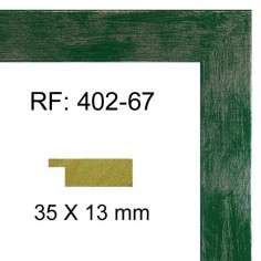 Moldura Plata y Verde 35x13 mm