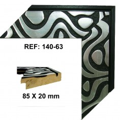 Moldura Plata y Negro 85x20 mm