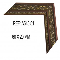 Moldura Nogal y Oro 60x20 mm
