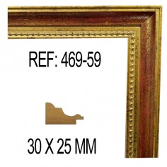 Moldura Oro y Roja de 30x25 mm