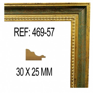 Moldura Oro y Verde de 30x25 mm