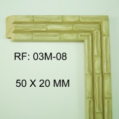 White Bamboo moulding 50x20 mm