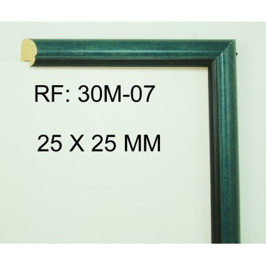 Moldura Verde Filo Negro 25x25 mm