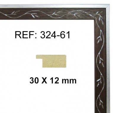 Walnut and Silver moulding 30x12 mm