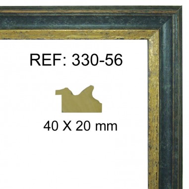 Gold and Blue moulding 40 x 20 mm