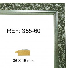 Silver wood moulding 36x15 mm