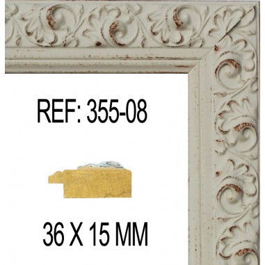 White wood moulding 36x15 mm