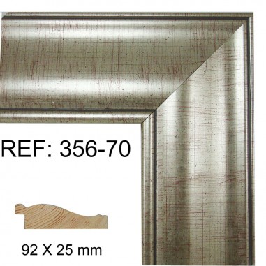 Silver Old wood moulding 90 x 25 mm