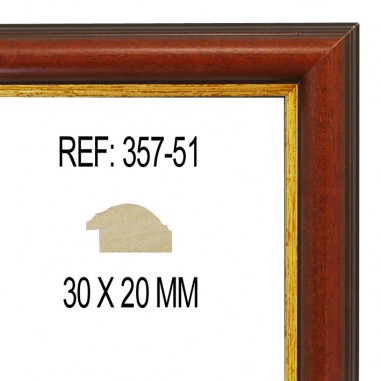 Bicolor Walnut and Gold moulding 30 x...