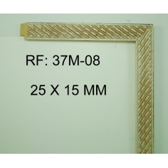 Moldura blanca de 25 x 15 mm