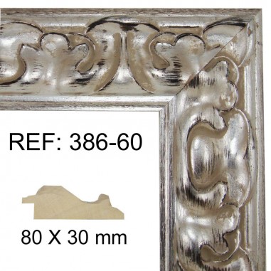 Silver moulding 80 x 25 mm
