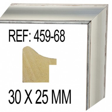 White and Silver moulding 25 x 20 mm