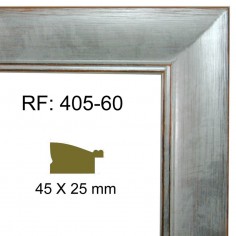 Silver moulding 45 x 25 mm