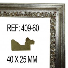 Silver moulding 40 x 25 mm