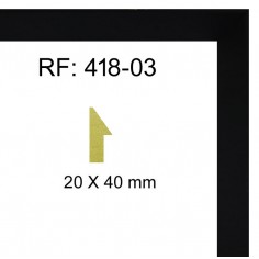 Moldura Negro de 20 x 40 mm