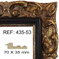 Moldura Oro y Negro 75 x 35 mm
