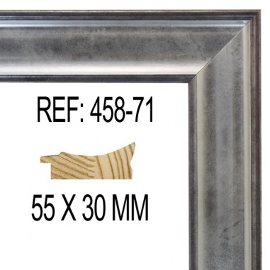 Bright Silver moulding 55 x 30 mm