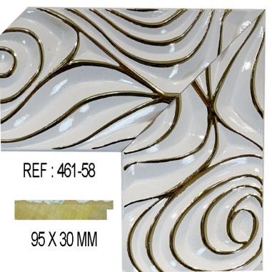 White and Gold moulding 95 x 30 mm