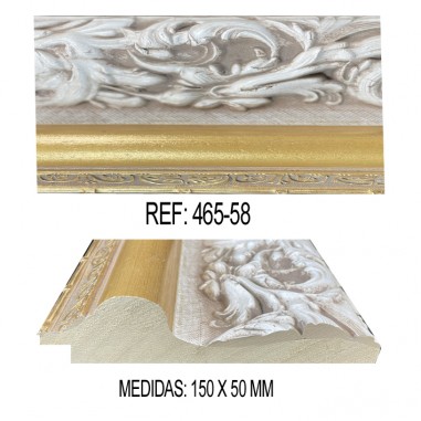 White and Gold moulding 150 x 50 mm