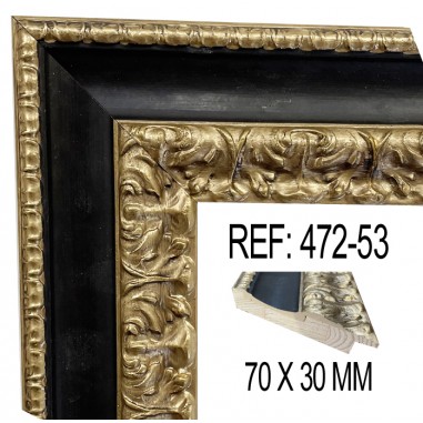 Gold and Black moulding 70 x 30 mm