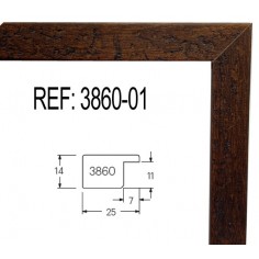 Walnut wood moulding 25x14 mm