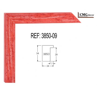 Red wood moulding 25 x 35 mm