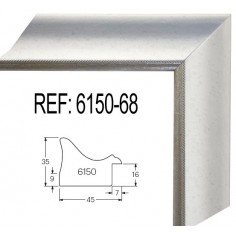 Moldura Plata y Blanco de...