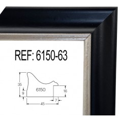 Moldura Plata y Negro de 45...