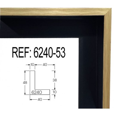 Gold and Black wood moulding  40 x 50 mm