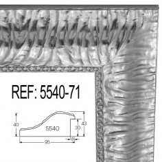 Moldura Plata Brillo de 95...