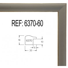 Gray wood moulding  20 x 15 mm