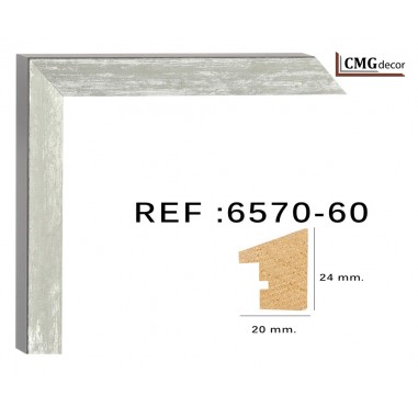 Silver wood moulding  20 x 25 mm