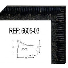 Moldura Negro de 40 x 30 mm