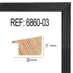Moldura Negro de 20 x 17 mm